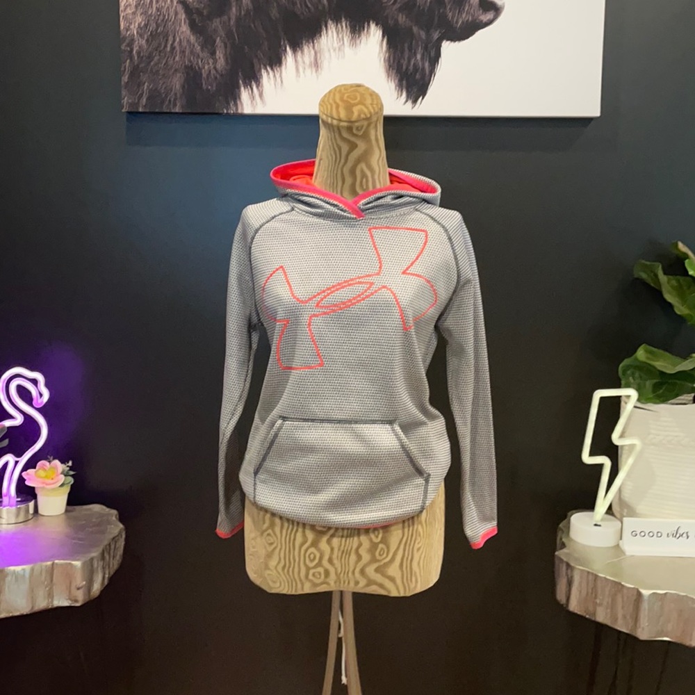 Grey and pink cozy under armour sweater